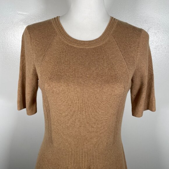 Banana Republic Sweater Dress Womens Medium Brown Knit Short Sleeve Round Neck - Picture 3 of 16